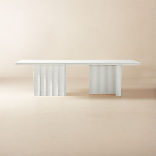 Melacon 105" Rectangular White Concrete Dining Table