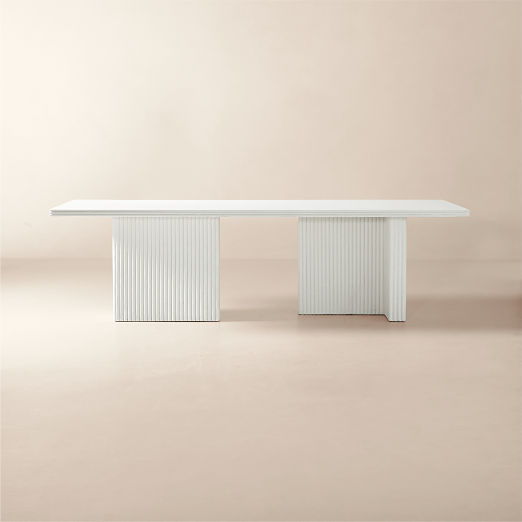 Melacon 105" Rectangular White Concrete Dining Table