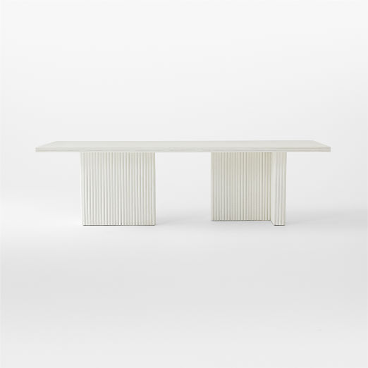 Melacon 105" Rectangular White Concrete Dining Table