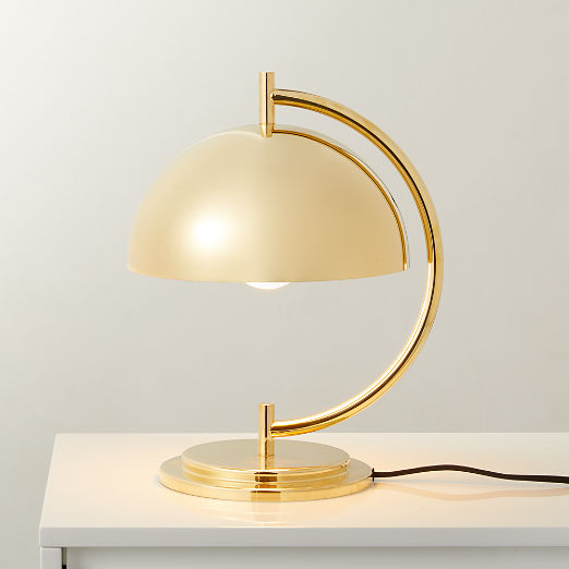 Melani Polished Brass Dome Table Lamp