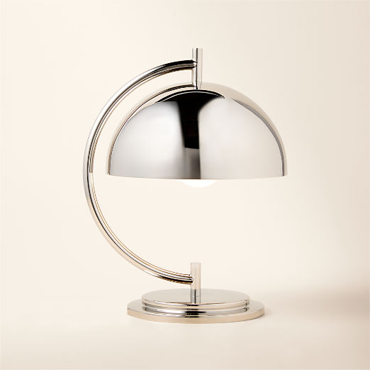 Melani Polished Nickel Dome Table Lamp