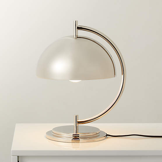 Melani Polished Nickel Dome Table Lamp