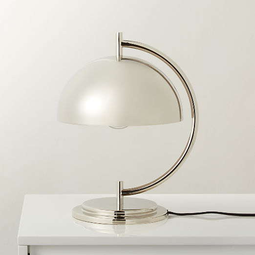 Melani Polished Nickel Dome Table Lamp