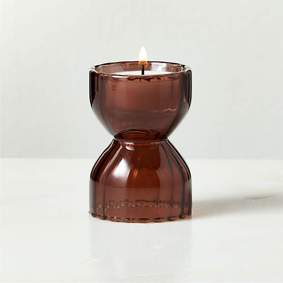 Melina Brown Glass Tealight Candle Holder Small