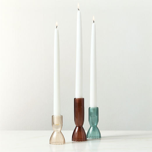 Melina Glass Taper Candle Holders