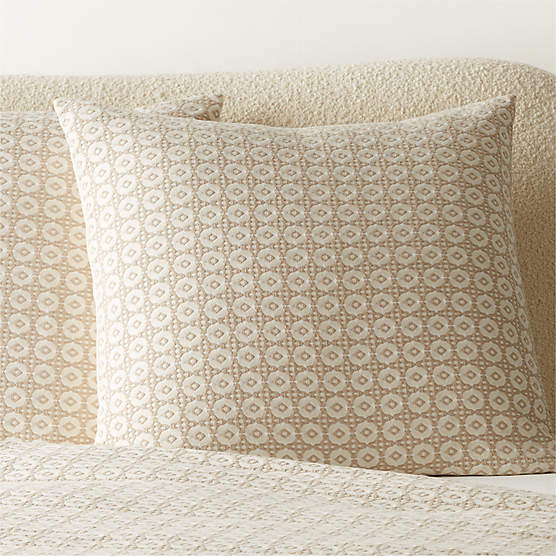 Estela Grey and White Organic Cotton Euro Pillow Shams Set of 2