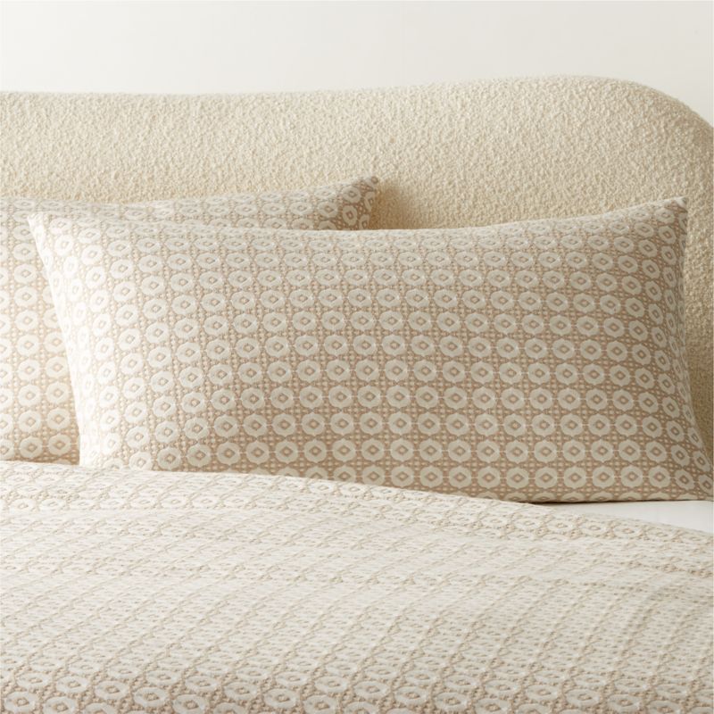 View Melina Organic Cotton Natural and Warm White King Pillow Shams Set of 2 details