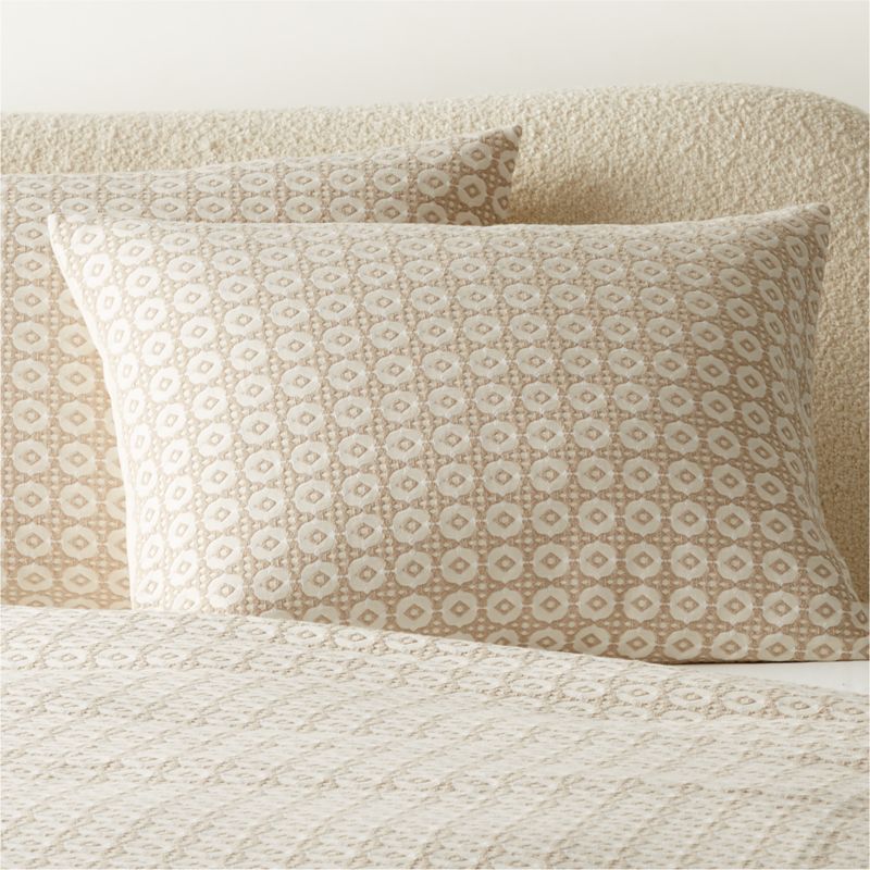 Viewing product image Melina Organic Cotton Natural and Warm White Standard Pillow Shams Set of 2 - image 1 of 4