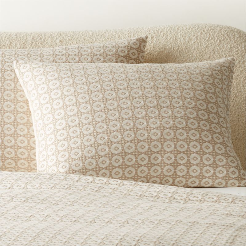 View Melina Organic Cotton Natural and Warm White Standard Pillow Shams Set of 2 details