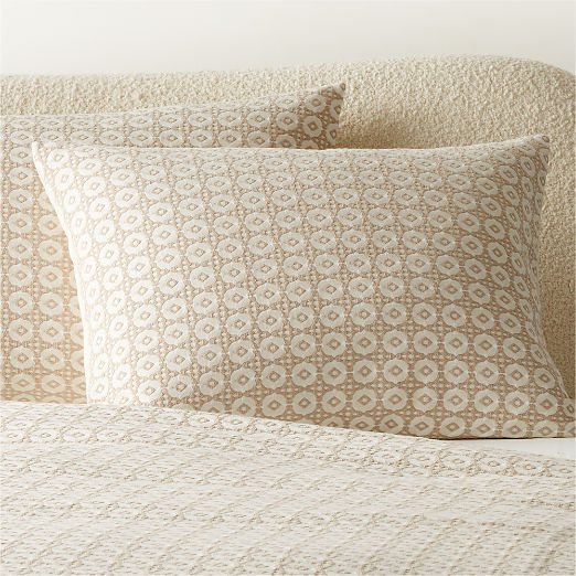 Melina Organic Cotton Natural and Warm White Standard Pillow Shams Set of 2