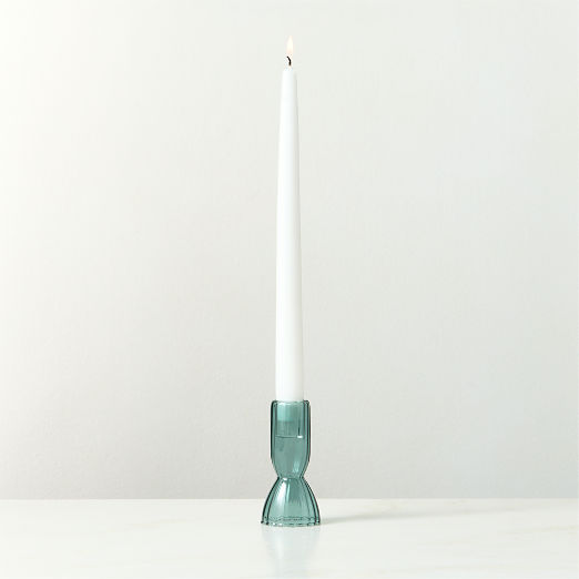 Melina Teal Glass Taper Candle Holder Medium