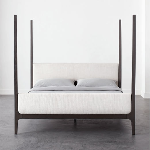 Melrose 4-Poster Charcoal Grey Canopy King Bed