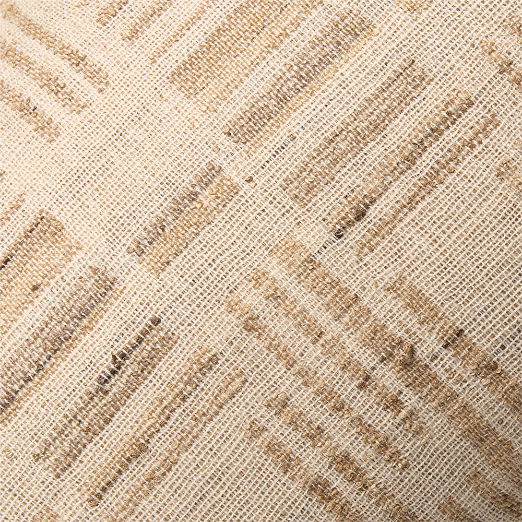 Melrose Sand with Warm White Jacquard Wool and Silk Lumbar Pillow 48"x12"