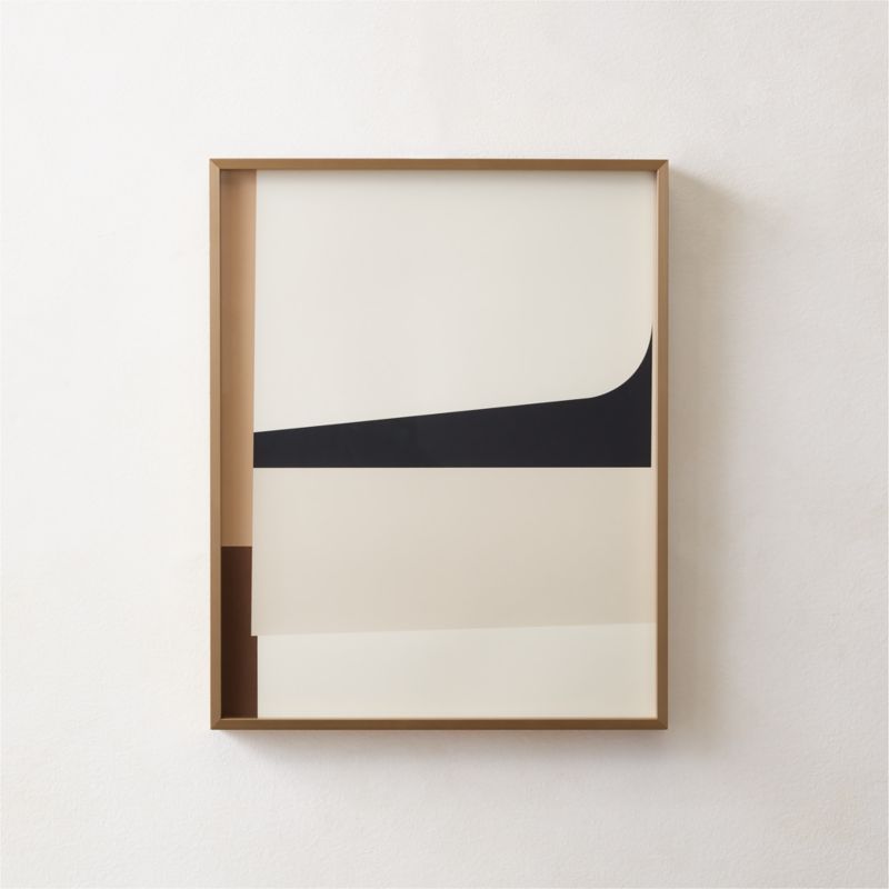 'Memory' Modern Abstract Wall Art in Brass Frame 16