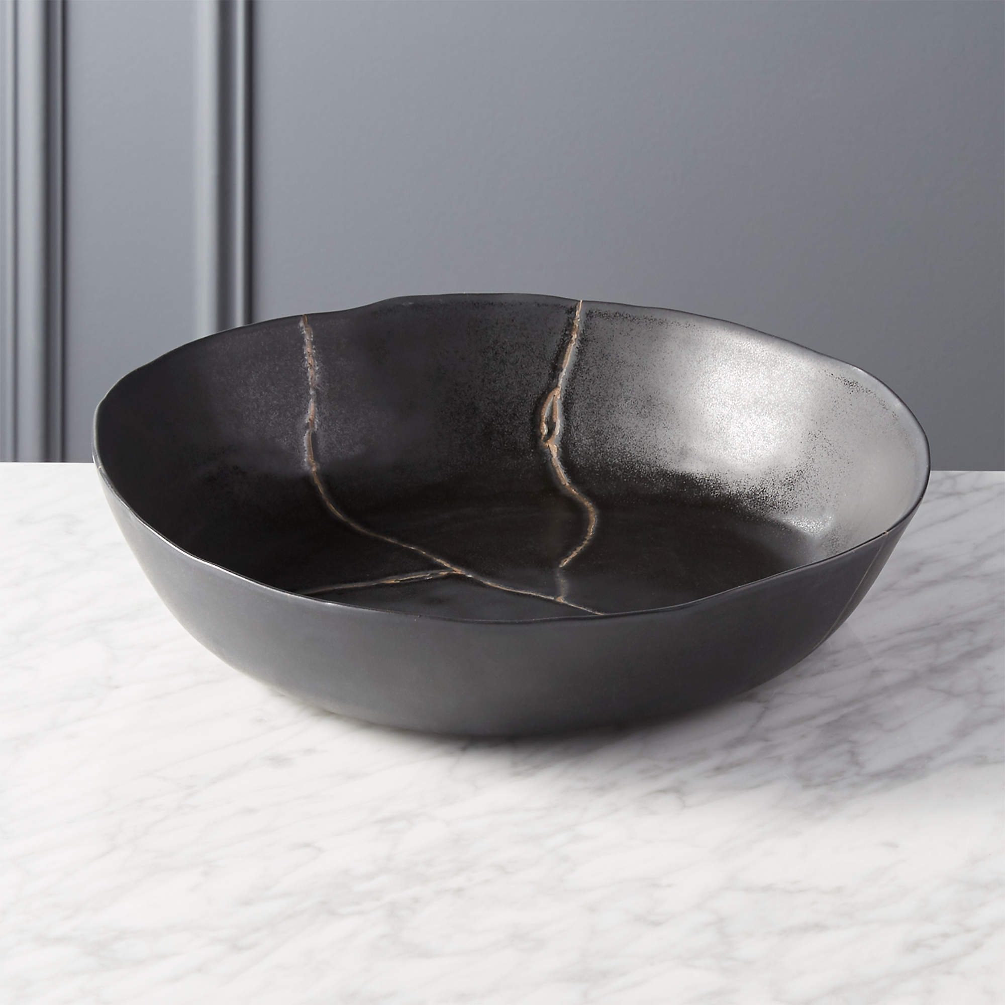 Mend Metallic Black Serving Bowl