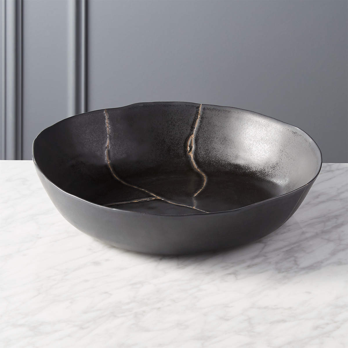 Mend Metallic Black Serving Bowl + Reviews | CB2
