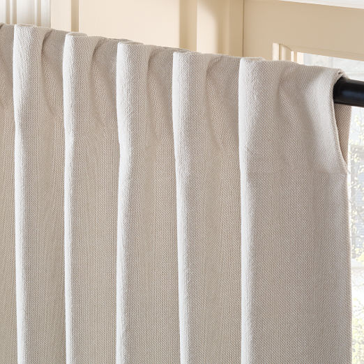 Merce Light Taupe Organic Cotton Blackout Window Curtain Panel 48"x84"