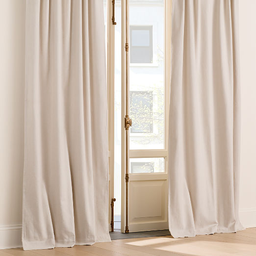 Merce Light Taupe Organic Cotton Blackout Window Curtain Panel 48"x84"