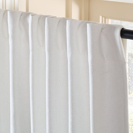 Merce Warm White Organic Cotton Blackout Window Curtain Panel