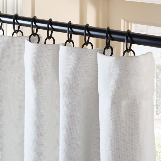 Merce Warm White Organic Cotton Blackout Window Curtain Panel