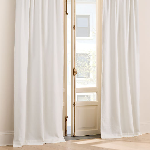Merce Warm White Organic Cotton Blackout Window Curtain Panel 48"x96"