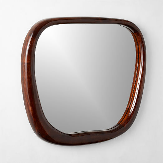 Meriti Polished Walnut Wood Wall Mirror 30''x32''