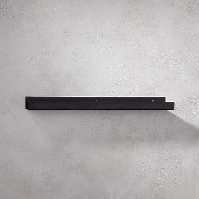 Floating Metal Shelf - Black or White Metal Finish