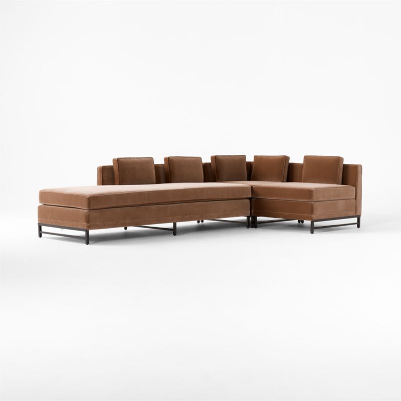 Metric 3-Piece Sectional Sofa with Left Half-Back Deauville Stone by Paul McCobb - image 3 of 7