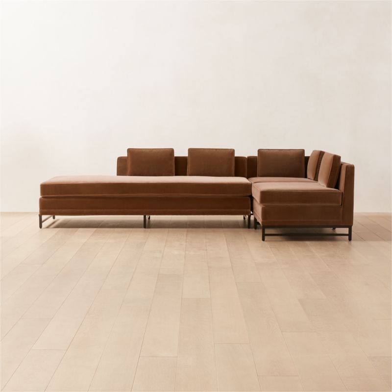 Metric 3-Piece Sectional Sofa with Left Half-Back Deauville Stone by Paul McCobb - image 1 of 7