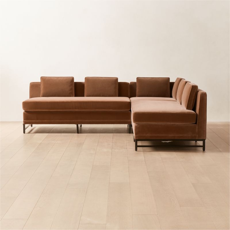 Metric 3-Piece Sectional Sofa with Loveseat Deauville Stone by Paul McCobb - image 1 of 3