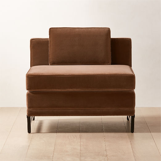 Metric Chestnut Velvet Armless Chair Model 8000