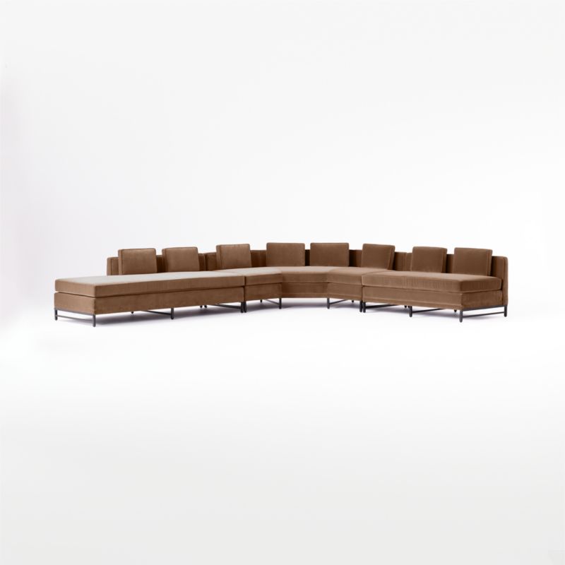 Metric Left Armless 3-Piece Sectional Sofa Deauville Stone by Paul McCobb - image 4 of 9