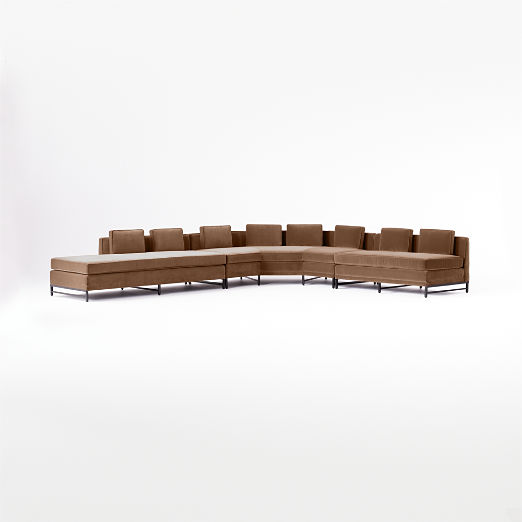 Metric Left Armless 3-Piece Sectional Dale Luca Storm by Paul McCobb