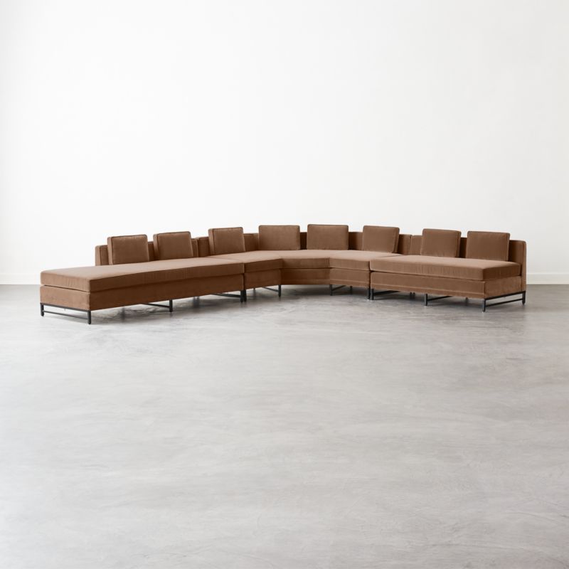 Metric Left Armless 3-Piece Sectional Sofa Deauville Stone by Paul McCobb - image 1 of 9