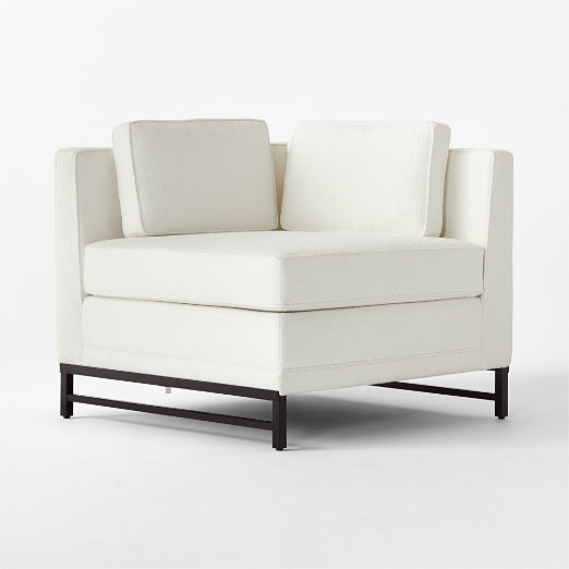 Metric White Boucle Corner Chair Model 8021 by Paul McCobb