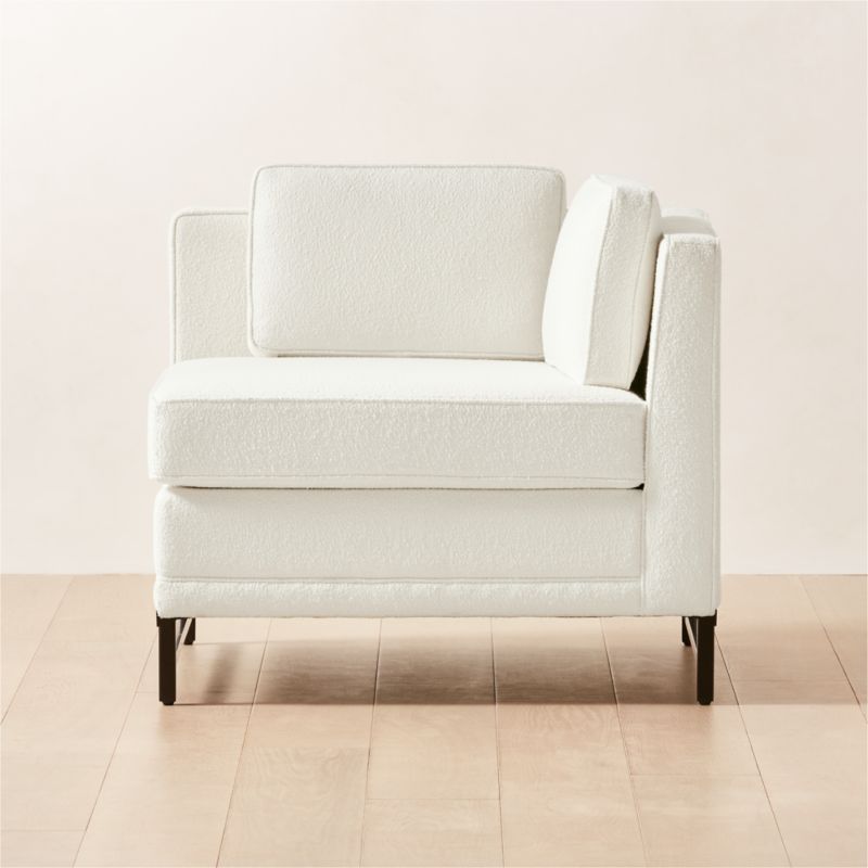 Metric White Boucle Corner Chair Model 8021 by Paul McCobb - image 0 of 8