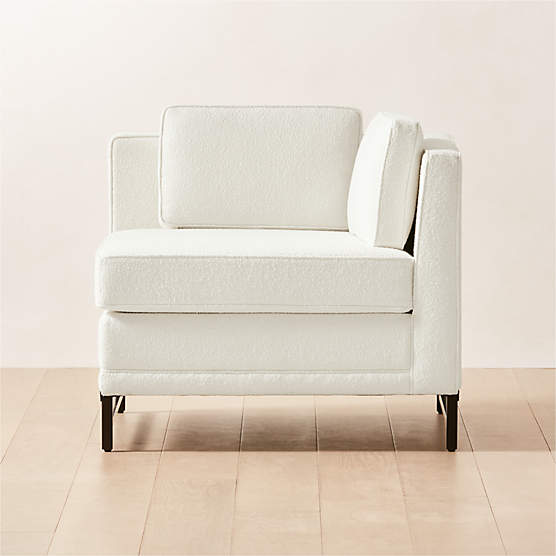 Metric White Boucle Corner Chair Model 8021 by Paul McCobb