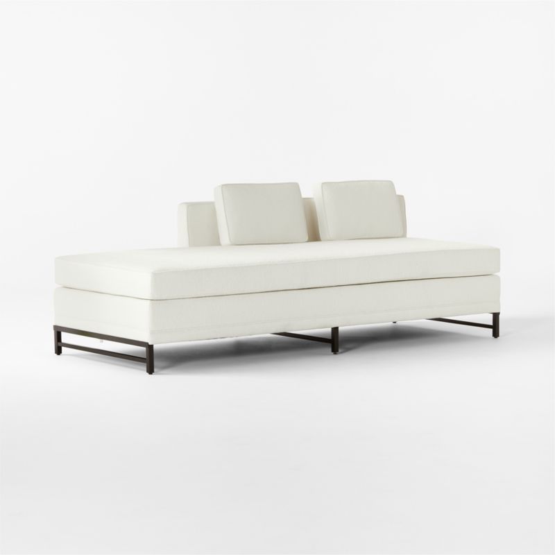 Metric White Boucle Armless Sofa with Left Half-Back Model 8046 by Paul McCobb - image 4 of 8