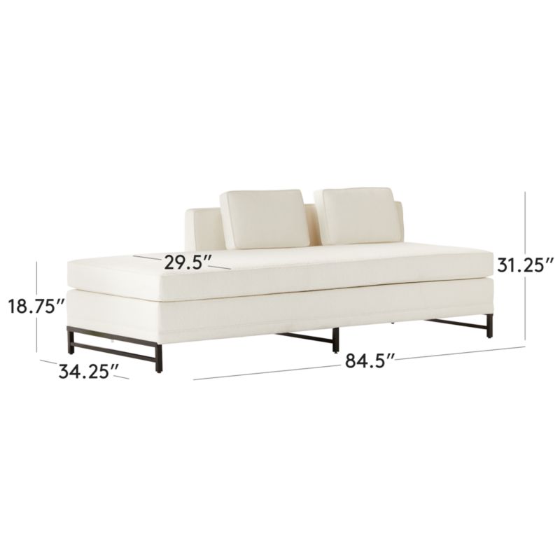 View Metric White Boucle Armless Sofa with Left Half-Back Model 8046 by Paul McCobb - image 3 of 8