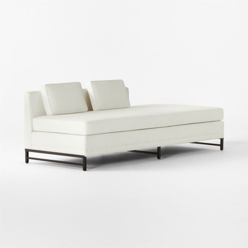 Metric White Boucle Armless Sofa with Right Half-Back Model 8046 by Paul McCobb - image 4 of 8