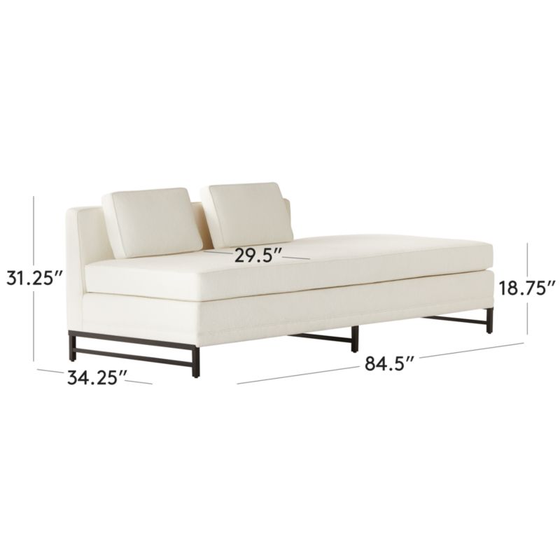 View Metric White Boucle Armless Sofa with Right Half-Back Model 8046 by Paul McCobb - image 3 of 8