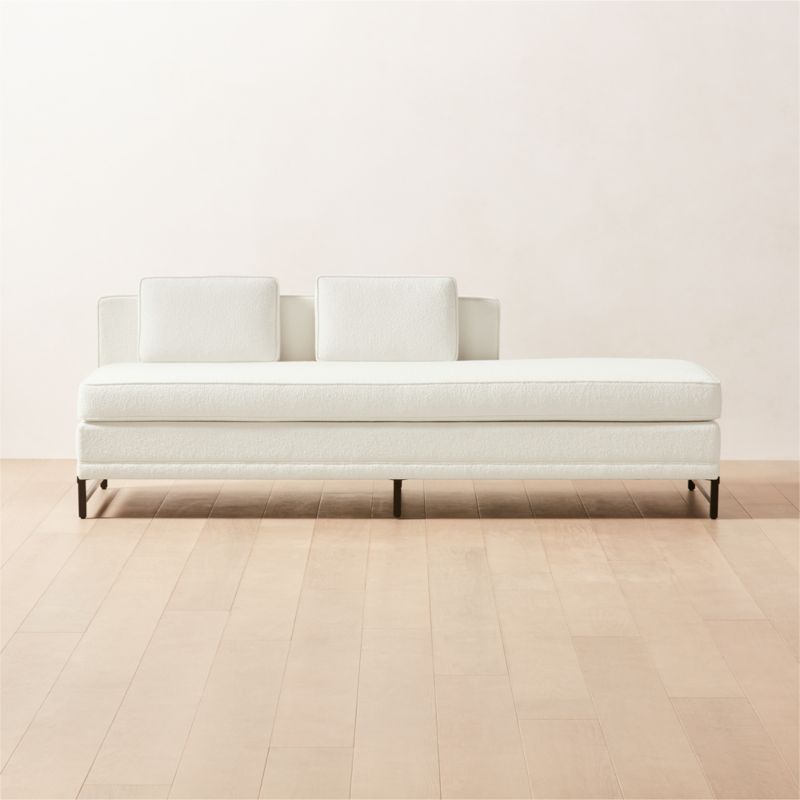 Metric White Boucle Armless Sofa with Right Half-Back Model 8046 by Paul McCobb - image 0 of 8