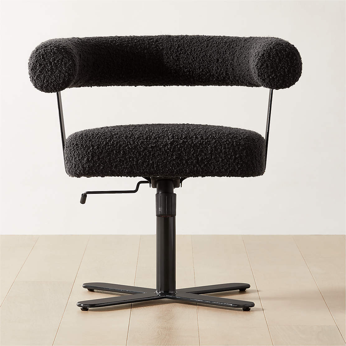 Neli Modern White Boucle Desk Chair + Reviews CB2 Canada