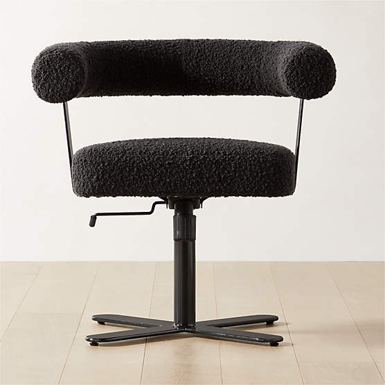 Mezza Charcoal Grey Boucle Office Chair