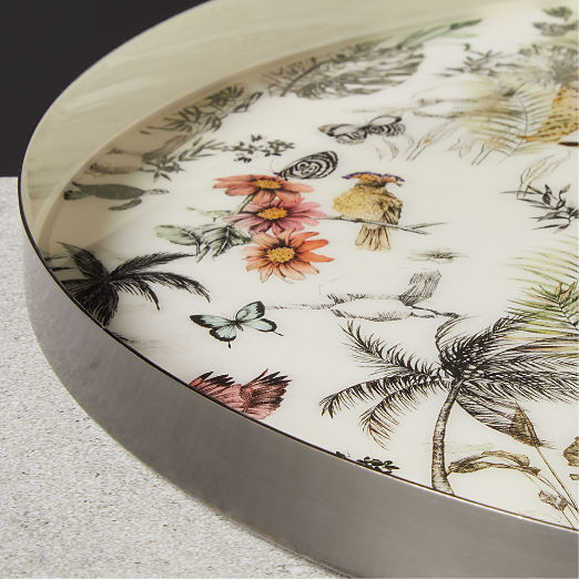 Jungle Print Round Serving Tray by Matthew Williamson