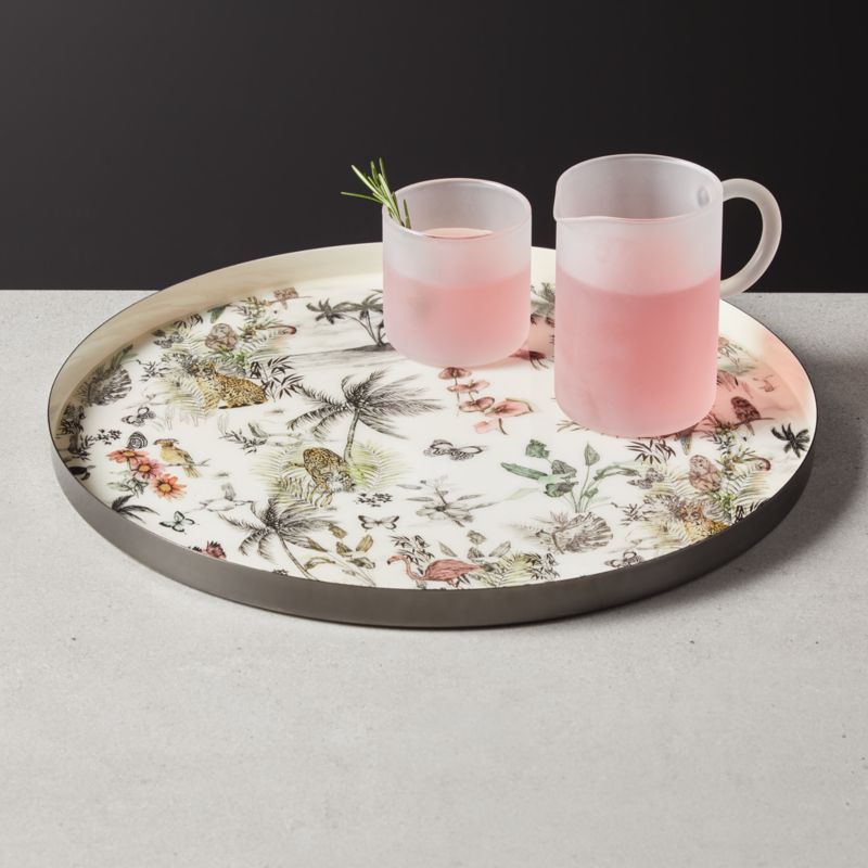 View Jungle Print Round Serving Tray details