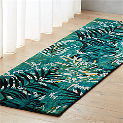 Modern Runner Rugs Cb2 Midnight Jungle Runner 2 5 X8