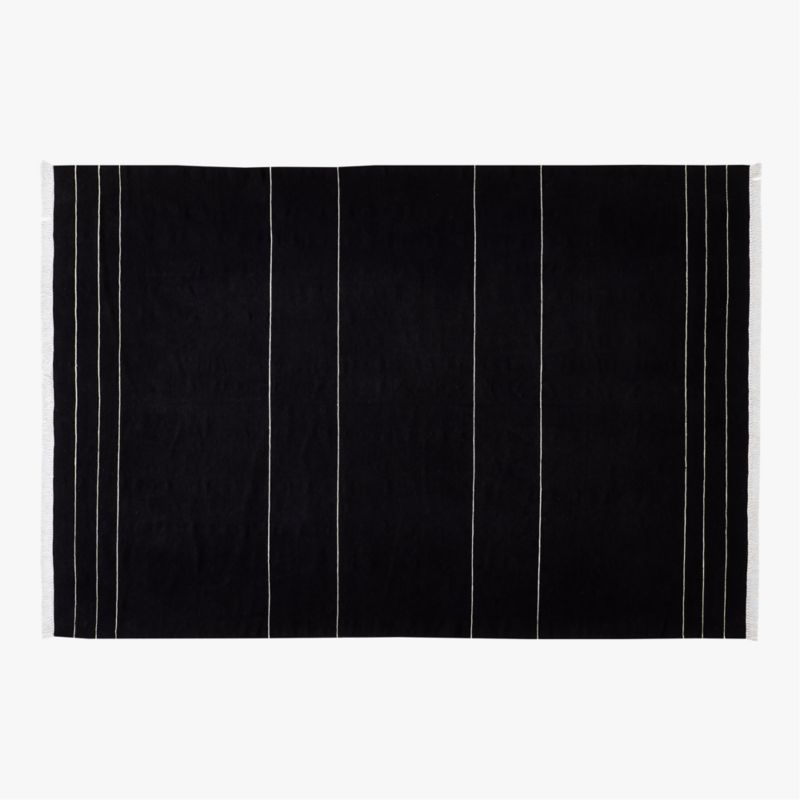 Mieta Handwoven Black Stripe New Zealand Wool Area Rug 6'x9' - image 0 of 3