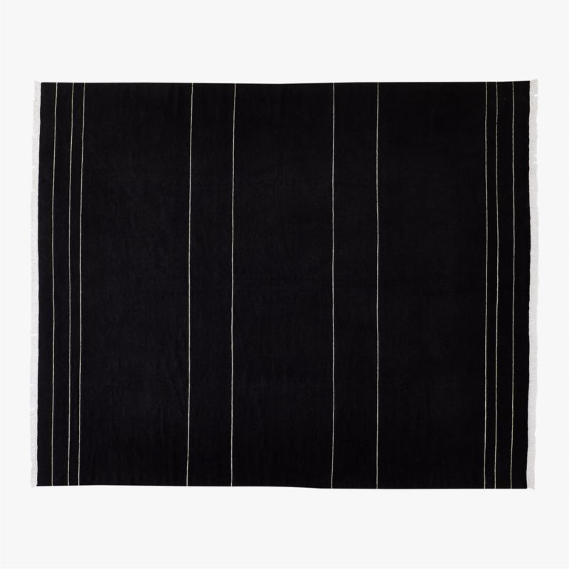 Mieta Handwoven Black Stripe New Zealand Wool Area Rug 8'x10' - image 0 of 4