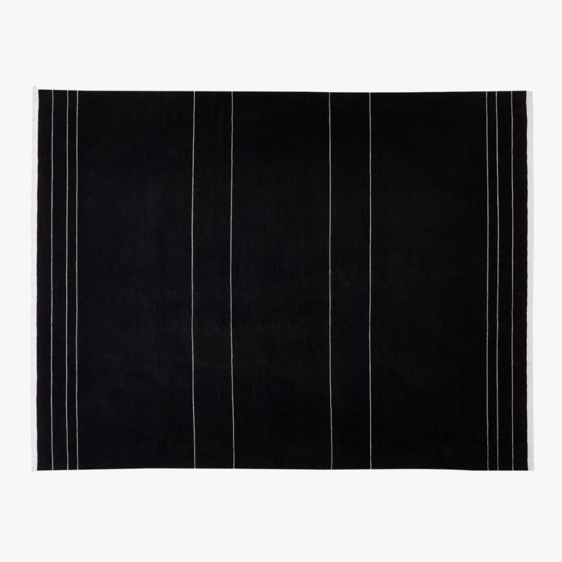 Mieta Handwoven Black Stripe New Zealand Wool Area Rug 9'x12' - image 0 of 4